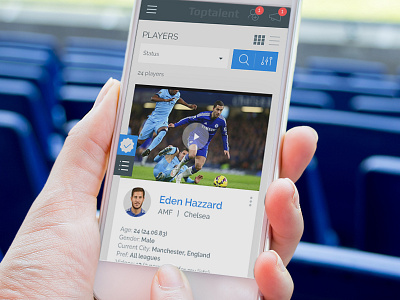 Top Talent app design football ux web app