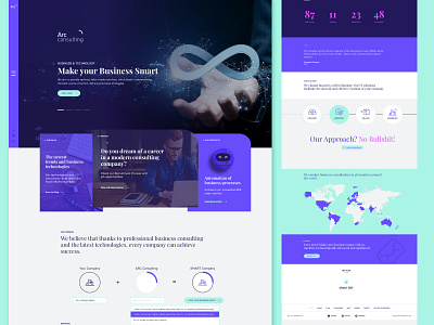 Homepage design for consulting company | ARC Consulting arc business company consulting design green home homepage innovative modern smart violet web webpage website