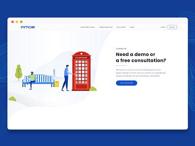 Illustration and UI for InMobi's Contact Us Page