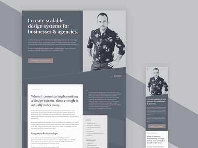 Upcoming — Personal site redesign freelance hero homepage landing typography website