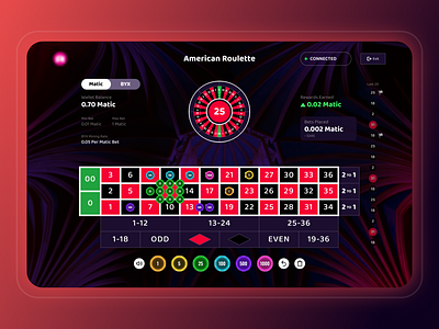 Classic Roulette with Crypto casino cryptocurrency gambling game metaverse mobile product design roulette user experience virtual