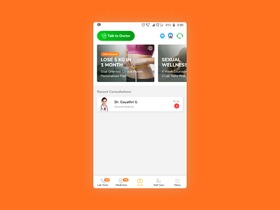 Docsapp_Landing Screen call card design chat design doctors healthcare medical ui user experience userinterface