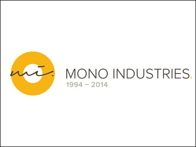 Mono Industries 20th anniversary identity icon identity logo mark type typography