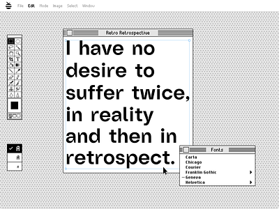 Retrospective adobe creative design illustration retro typography ui vector
