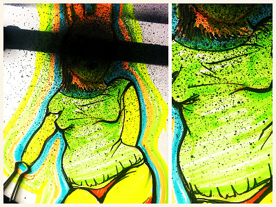 Re-draw from a book cover color highlighters illustration markers popart