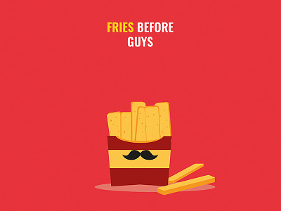 Fries Before Guys ai cook eat food fries illustration puns red stomach