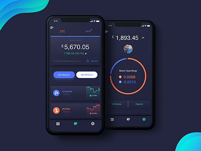 Account View-screen adobexd concept contest cryptocurrency dark design ios iphone iphonex ui