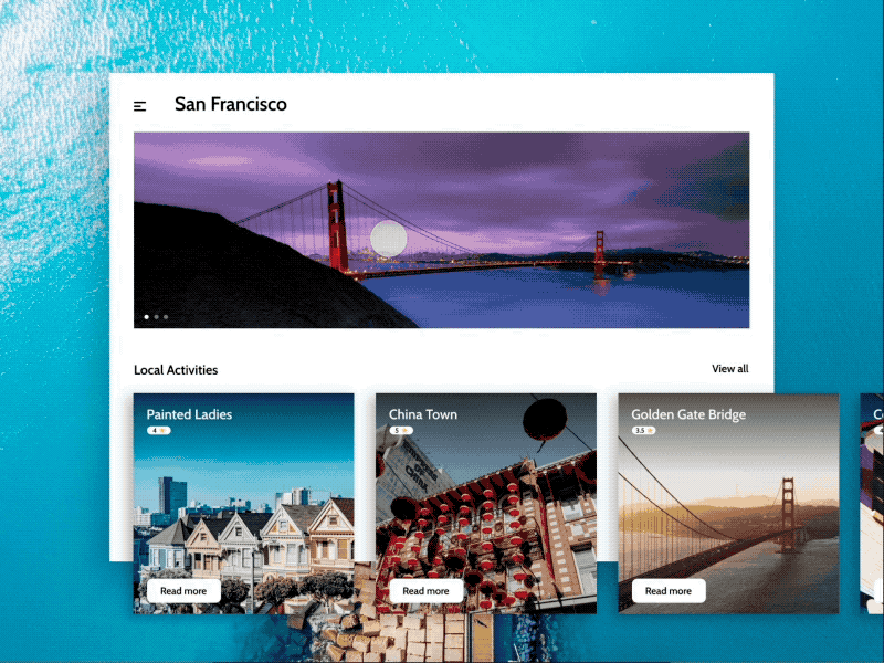 City Guide native windows app with Fluent UI acrylic fluent gallery interaction microsoft photos principle ui windows10