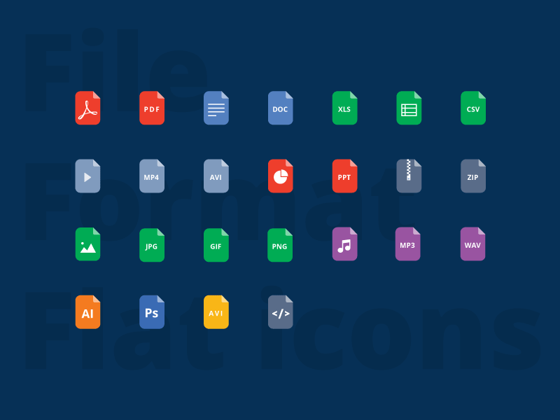 FREEBIE: File format Flat icons brand file flat format free icons illustration