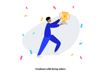 Graduate with flying colors adobe ai creative design gif illustration on boarding onboarding vector