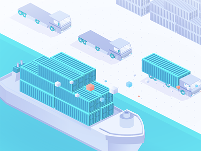 Wave BL cargo 2d blockchain cargo illustration ship techillustration vector