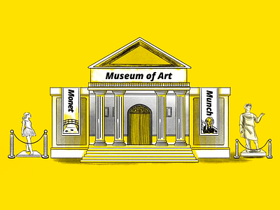 Museum of art 2d appillustration art artists doodle explainervideo illustration musuem