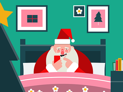 Funny Santa app christmas glasses grandfather happy merry old phone santa tinder tree