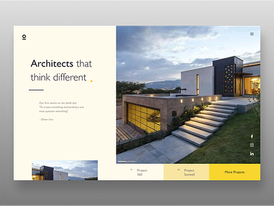 Architecture Firm - Landing Page architects architecture building clean house landing page mansion minimal simple web design yellow