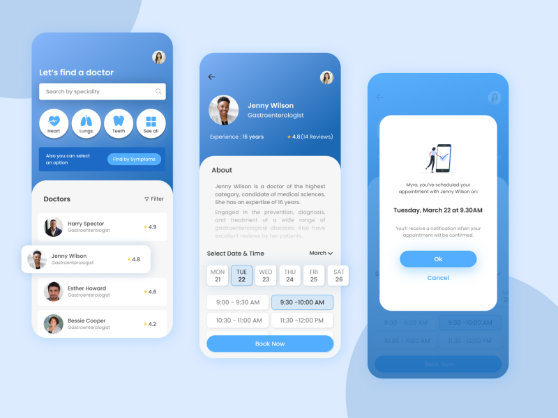 Docto - Doctor Appointment App by Yogita Mundhra on Dribbble