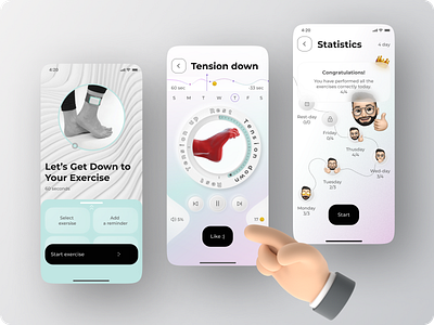 Mobile App – Fun Physiotherapy 3d app art branding clean design graphic design minimal mobile motion graphics typography ui ux