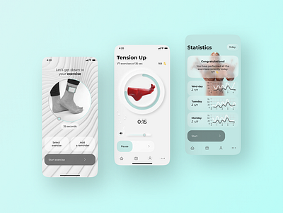 Mobile App with Glassmorphism style – Physiotherapy 3d app art branding design illustration logo motion graphics ui ux