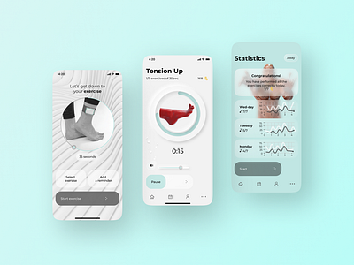 Mobile App with Glassmorphism style – Physiotherapy