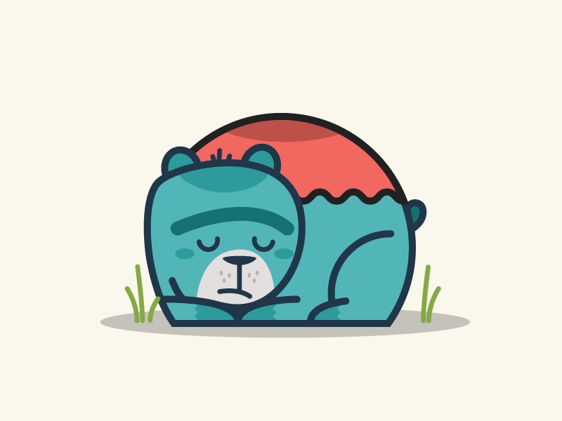 Sleeping bear bear clean design illustration illustrator line logo nghiem simple sleeping william nghiem