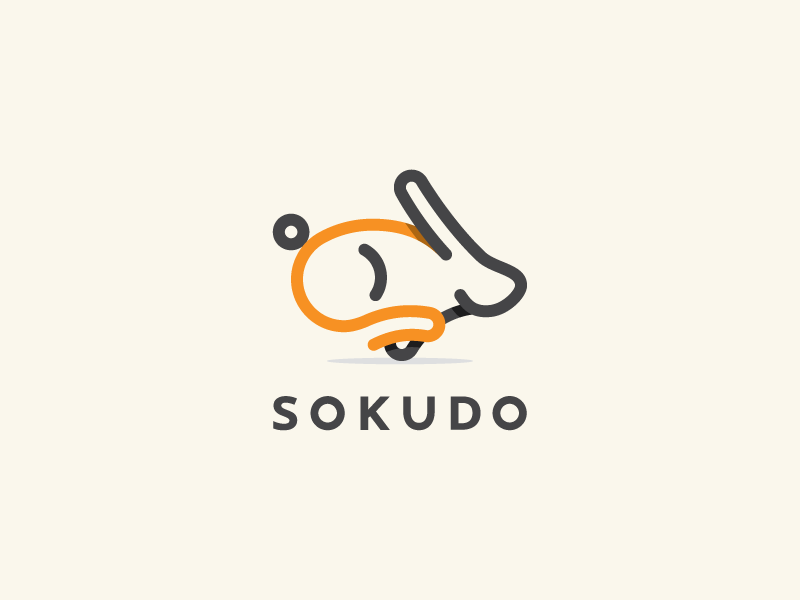 Sokudo - Logo brand bunny clean design flat identity illustration logo rabbit running sokudo speed