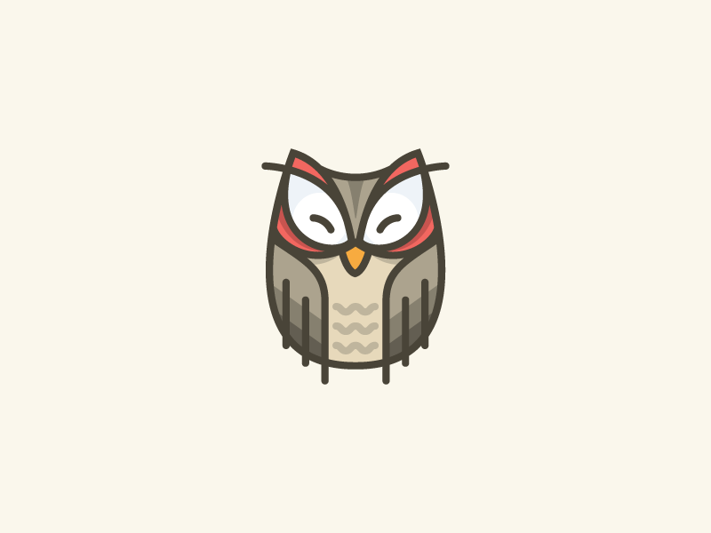 Night Owl #2 bird graphic illustration night nocturnal owl sleeping vector