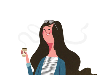 coffee, always! artist cartoon coffee design drawing editorial glasses graphic illustration