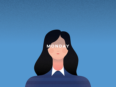 monday blues blues girl graphic illustration illustrator monday texture vector woman women