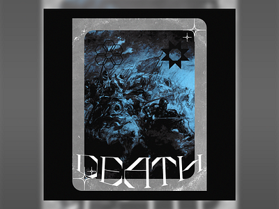 Death Sun blue cover art death design digital art graphic art graphic design grim reaper medieval monochrome poster artwork poster design soul sun war warrior