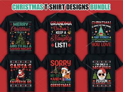 Christmas T Shirt Design Bundle.