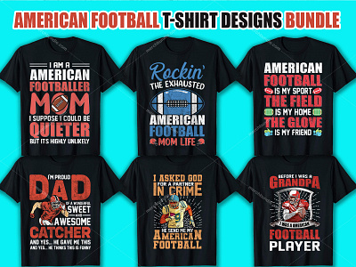 My New American Football T Shirt Designs Bundle