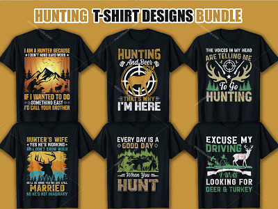 Hunting T-Shirt Design Bundle design etsy graphic graphic design merchbyamazon t shirt maker typography tshirt