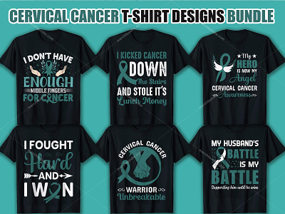 Cervical Cancer T Shirt Designs Bundle. clothingbrand design etsy graphic graphic design merchbyamazon style