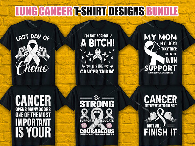 Lung Cancer T Shirt Design Bundle clothingbrand design etsy fashion graphic merchbyamazon printondemand