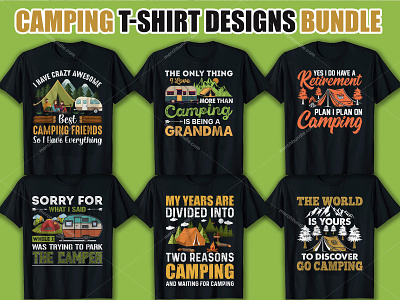 Camping T Shirt Designs Bundle