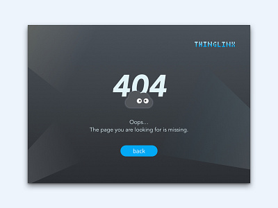 Thinglinx 404 Page 404 error page flat ui ux web