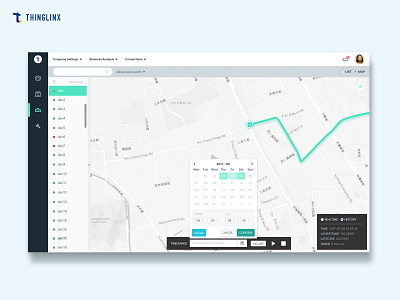 gps business dashboard datepicker gps iot map saas system ui ux web