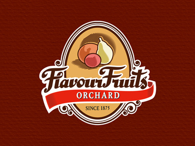 Flavour fruits lettering logo typography