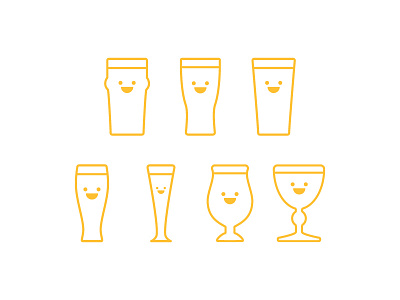 Beer Glasses beer goblet icon illustration pilsner pint weizen