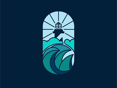 Lighthouse design designs graphic design illustration lighthouse logo minimalist vector wave