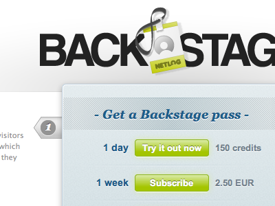 Backstag button landing page logo noise