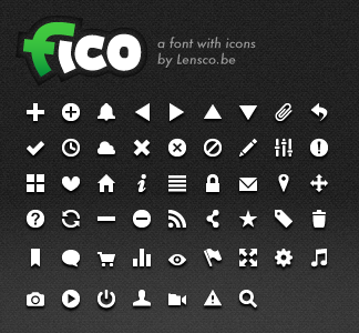 Fico - a font with icons font icons logo texture