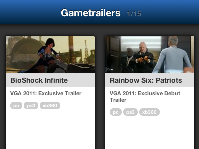 Gametrailers iPad viewer ipad trailers video web app