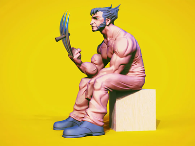 Wolverine Stylized sculpt 3d 3d art anatomy animation character figure illustration zbrush