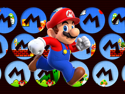 Mario collage black (マリオ )