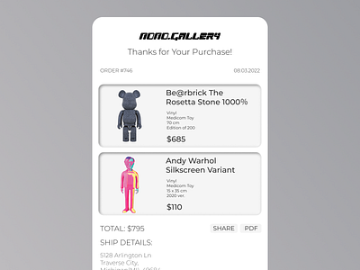 Daily UI 17/100 - Email Receipt art branding dailyui design email receipt figma graphic design logo shop typography ui ux