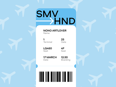 Daily UI 24/100 - Boarding Pass airport app boarding pass booking branding dailyui design figma graphic design plane travel typography ui ux vector