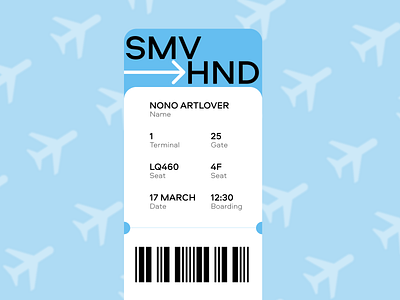 Daily UI 24/100 - Boarding Pass