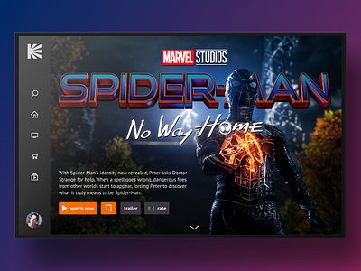 Daily UI 25/100 - TV App (Kinopoisk) app branding cinema dailyui design figma film graphic design kinopoisk logo spider man tv typography ui ux vector