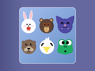 Daily UI 55/100 - Icon Set animals branding dailyui design graphic design icon set illustration vector