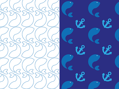 Daily UI 59/100 - Background Pattern background pattern branding dailyui design figma fish graphic design illustration logo pattern sea vector